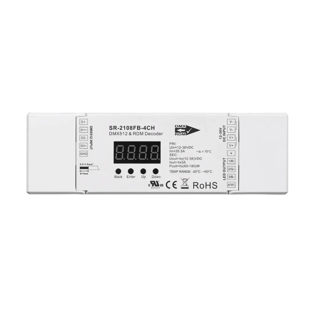 DMX512 Decoder - 4 Channels - 8Bit / 16Bit